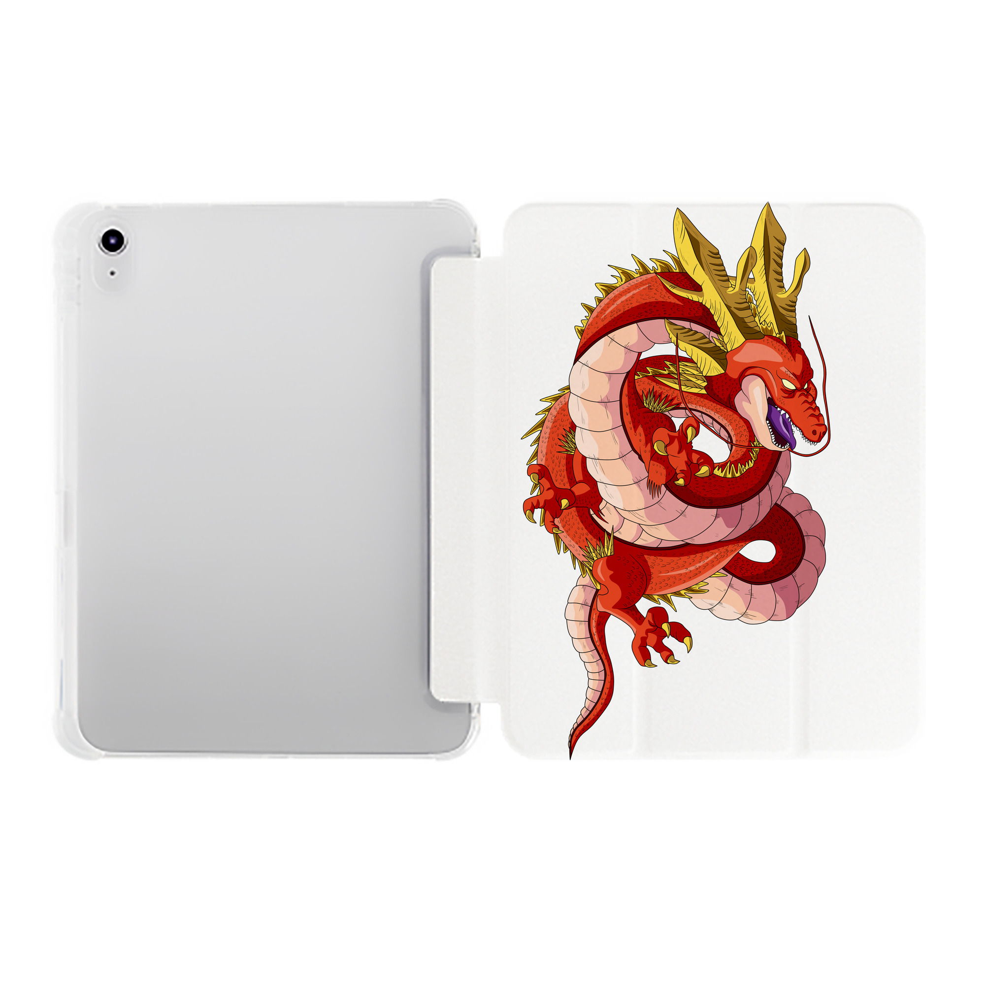 （画像用） ドラゴンボール 神龍 シェンロン DRAGON BALL Shenron IPad ケース ペン収納付き 三つ折りスタンド PUレザー×シリコン 対応機種9.5/10.5/10.9インチ